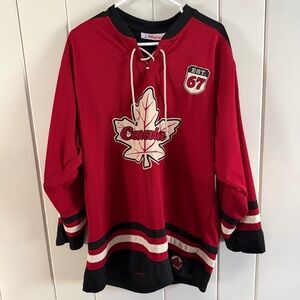 Teepee Sports Canada Hockey Lace-Up Jersey Pullover Red Black White Size M